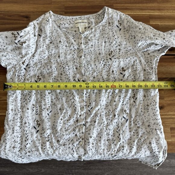 CYNTHIA ROWLEY Linen Floral Blouse Women’s 1X Coastal Femenine Boho Cottagecore - Picture 14 of 16